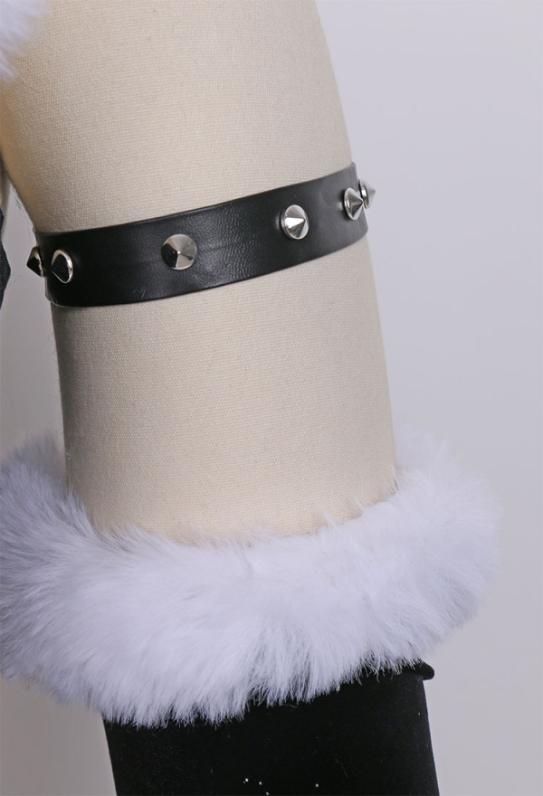 Silent Night Plus Size Gothic Christmas Sexy Lingerie Set Furry Bodysuit with Headwear Glvoes Stockings Silent Night Plus Size Gothic Christmas Sexy Lingerie Set Furry Bodysuit with Headwear Glvoes Stockings