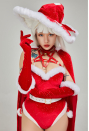 SPELL ON YOU Gothic Christmas Witch Uniform Party Outfit Sexy Red Bodysuit with Stockings Lingerie Set