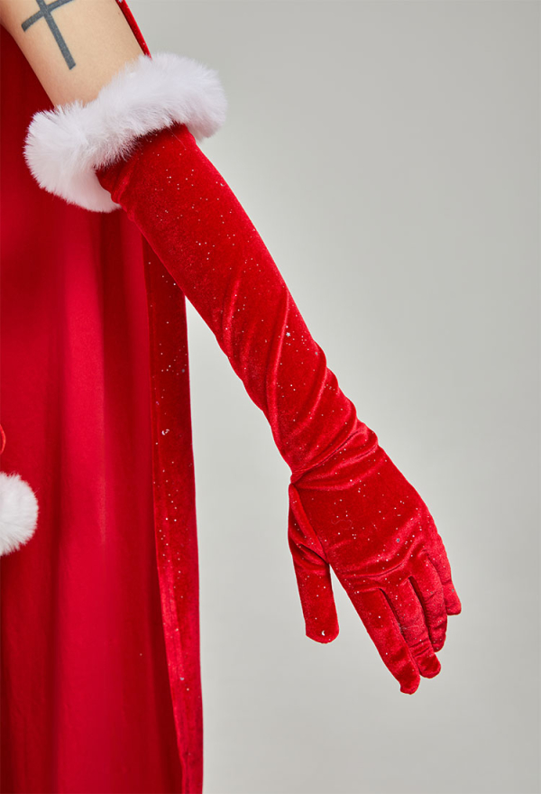 SPELL ON YOU Gothic Christmas Witch Uniform Party Outfit Sexy Red Bodysuit with Stockings Lingerie Set