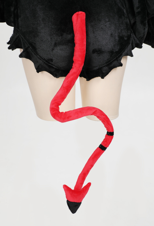Killing Demon Gothic Hooded Loungewear Black Demon Style Bodysuit with Stockings