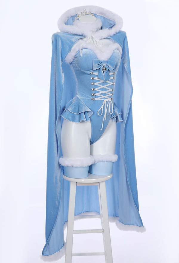 Queen Cosplay Costume Halloween Christmas Bodysuit Cape Set with Crown Cloak Gloves Stockings Queen Cosplay Costume Halloween Christmas Bodysuit Cape Set with Crown Cloak Gloves Stockings