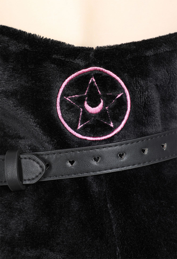 Moon Cat Sexy Lingerie Bodysuit Black Plush Hooded Romper with Belt and Tail Moon Cat Sexy Lingerie Bodysuit Black Plush Hooded Romper with Belt and Tail