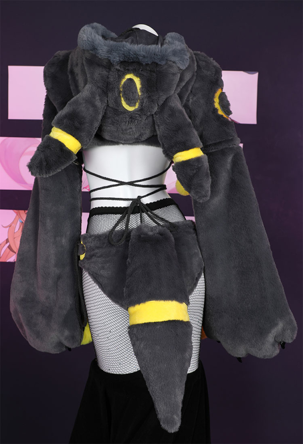 Moonlight Fox Dark Furry Paw Sexy Lingerie Kawaii Plush Homewear Paw Gloves Hoodie Top and Bra Bottoms with Stockings Moonlight Fox Dark Furry Paw Sexy Lingerie Kawaii Plush Homewear Paw Gloves Hoodie Top and Bra Bottoms with Stockings