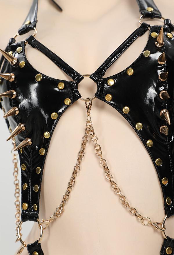 Toxic Spells Gothic Evil Mage Style Lingerie Set Black Bodysuit with Mage Robe
