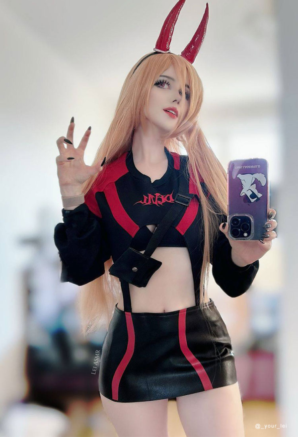 MIDNIGHT DEVIL Gothic Biker Style Set Long Sleeves Bodysuit Suit with Skirt Waist Bag Headband MIDNIGHT DEVIL Gothic Biker Style Set Long Sleeves Bodysuit Suit with Skirt Waist Bag Headband