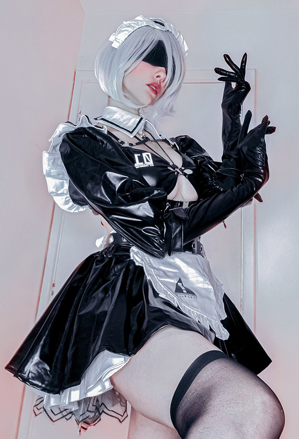 Fierce Fantasy Gothic Dark Maid Lingerie Set Black Sexy Bodysuit with Miniskirt and Stockings Fierce Fantasy Gothic Dark Maid Lingerie Set Black Sexy Bodysuit with Miniskirt and Stockings