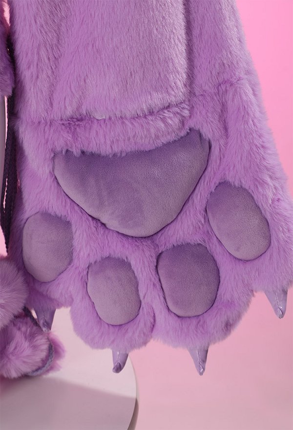 Furry Paw Sexy Lingerie Kawaii Purple Plush Homewear Paw Gloves Hoodie and Bra Panty with Stockings Furry Paw Sexy Lingerie Kawaii Purple Plush Homewear Paw Gloves Hoodie and Bra Panty with Stockings
