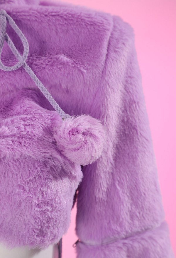 Furry Paw Sexy Lingerie Kawaii Purple Plush Homewear Paw Gloves Hoodie and Bra Panty with Stockings Furry Paw Sexy Lingerie Kawaii Purple Plush Homewear Paw Gloves Hoodie and Bra Panty with Stockings