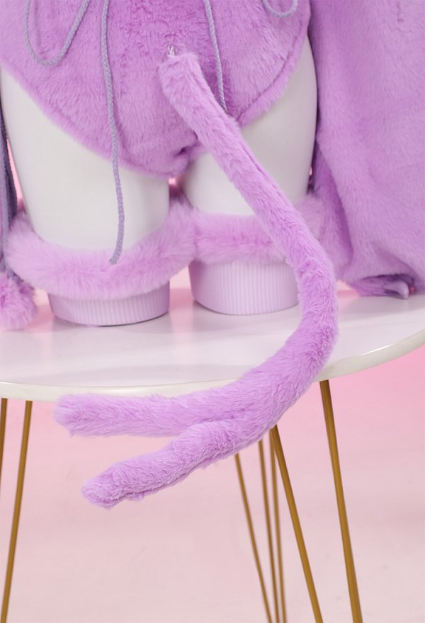 Furry Paw Sexy Lingerie Kawaii Purple Plush Homewear Paw Gloves Hoodie and Bra Panty with Stockings Furry Paw Sexy Lingerie Kawaii Purple Plush Homewear Paw Gloves Hoodie and Bra Panty with Stockings