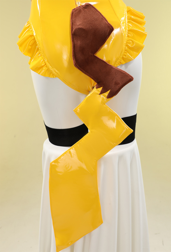 Bunny Girl Sexy Lingerie Set Yellow Bodysuit and Headband with Tail Stockings