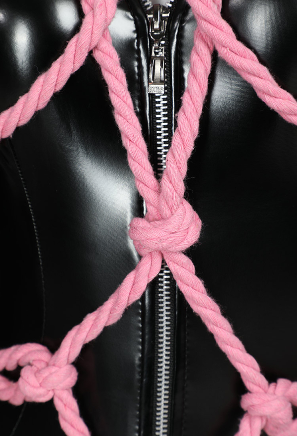 Sexy Lingerie Accessory Pink Rope Body Chain Bandage Accessory
