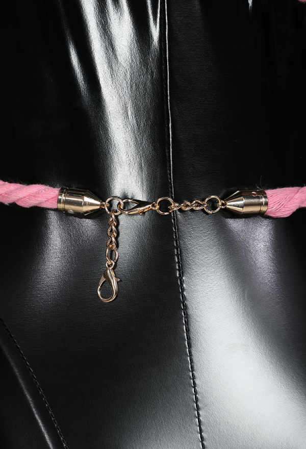 Sexy Lingerie Accessory Pink Rope Body Chain Bandage Accessory