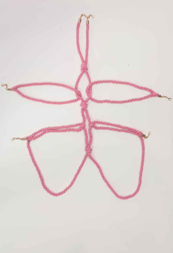 Sexy Lingerie Accessory Pink Rope Body Chain Bandage Accessory