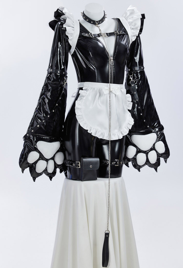 Pawsitive Mood Gothic Maid Sexy Lingerie Set Paw Costume Bodysuit and Apron Set with Jacket and Headband Pawsitive Mood Gothic Maid Sexy Lingerie Set Paw Costume Bodysuit and Apron Set with Jacket and Headband