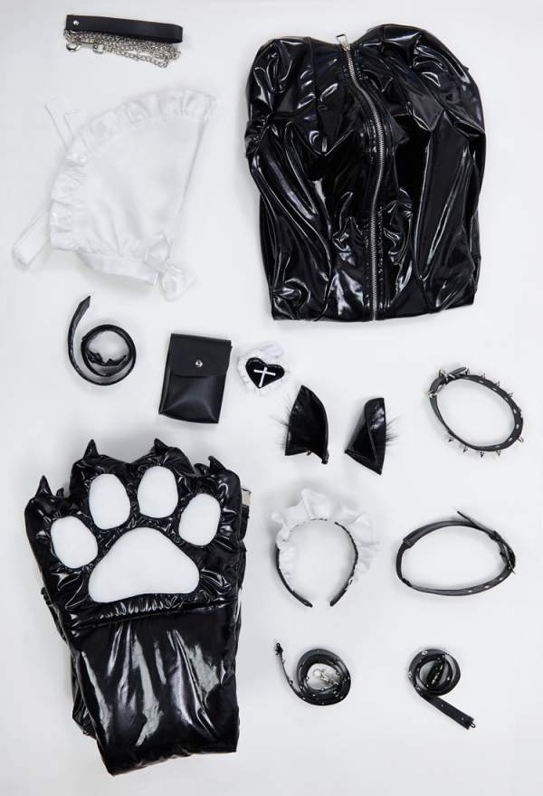 Pawsitive Mood Gothic Maid Sexy Lingerie Set Paw Costume Bodysuit and Apron Set with Jacket and Headband Pawsitive Mood Gothic Maid Sexy Lingerie Set Paw Costume Bodysuit and Apron Set with Jacket and Headband