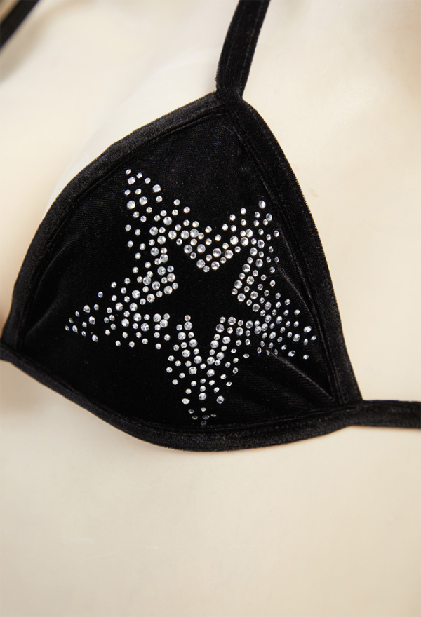 Dark Rave Gothic Cowgirl Style Suit Black Sexy Bra and Skirt with Crop Top and Hat