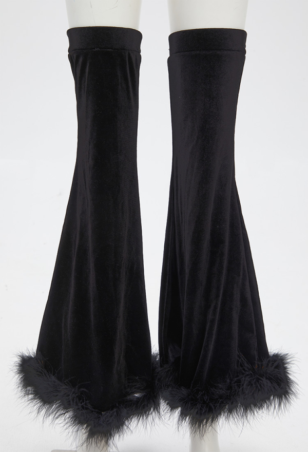 Dark Rave Gothic Cowgirl Style Suit Black Sexy Bra and Skirt with Crop Top and Hat