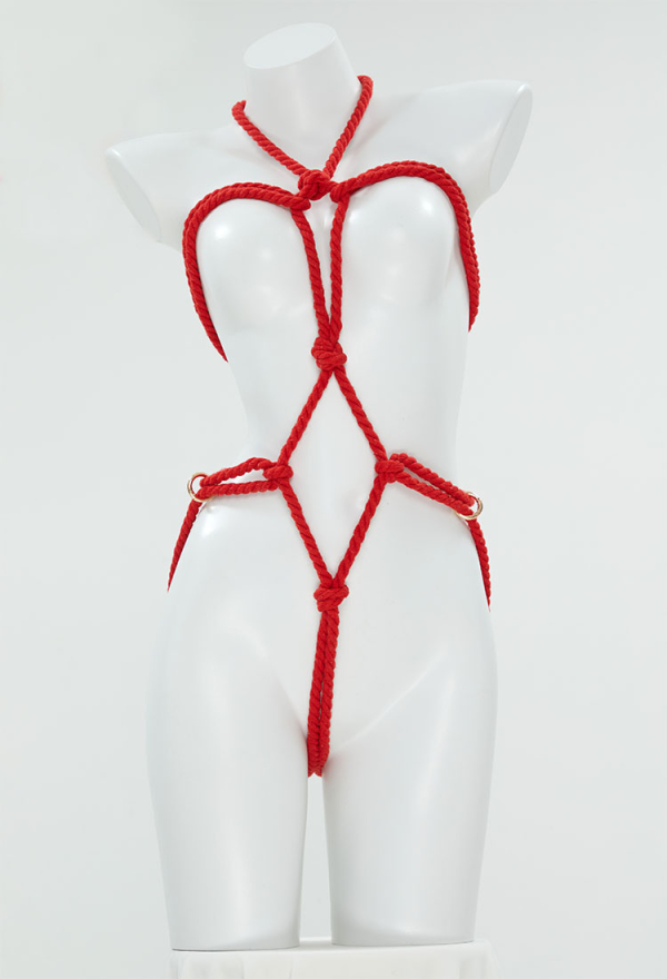 Sexy Lingerie Accessory Red Rope Body Chain Bondage Accessory