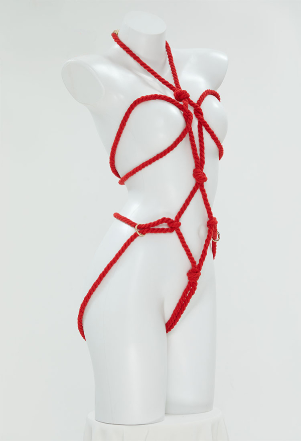 Sexy Lingerie Accessory Red Rope Body Chain Bondage Accessory