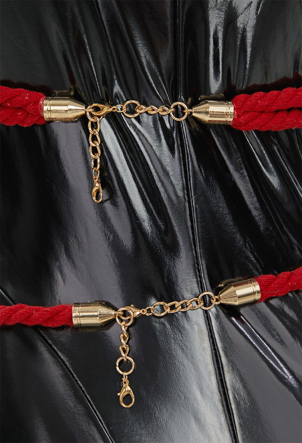 Sexy Lingerie Accessory Red Rope Body Chain Bondage Accessory
