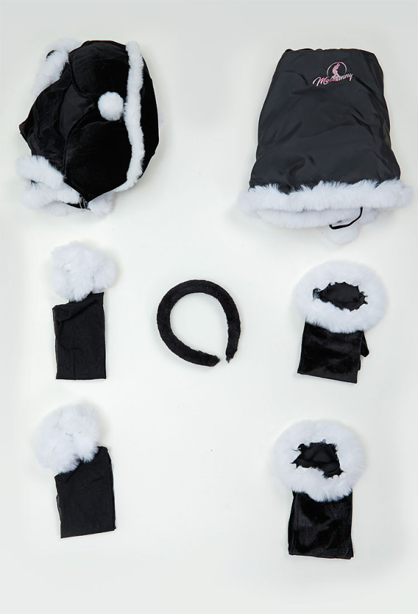 Sexy Lingerie Costume Christmas Furry Dress with Cape and Gloves