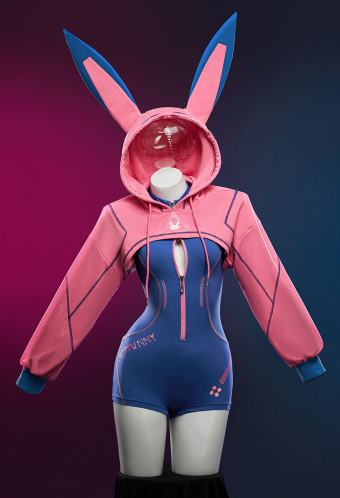 Sexy Lingerie Tight Sportswear Cyber Style Bodysuit with Hooded Short Jacket
