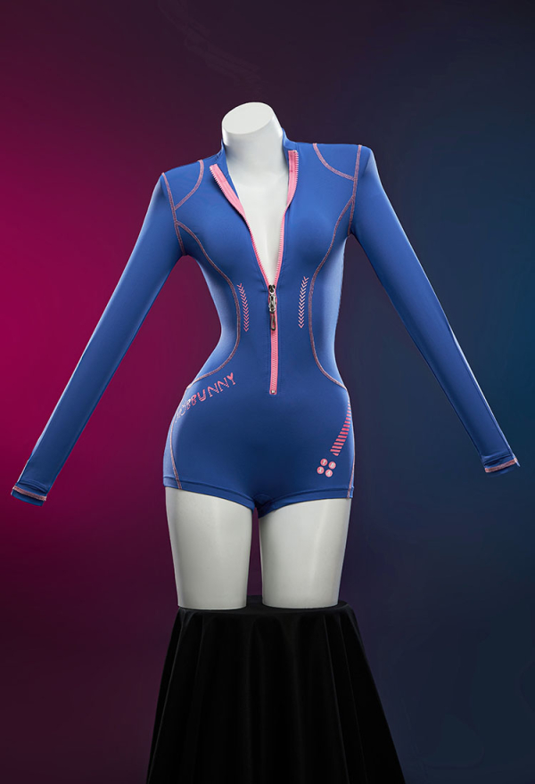 Sexy Lingerie Tight Sportswear Cyber Style Bodysuit with Hooded Short Jacket