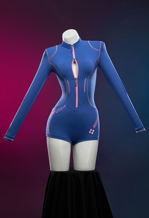 Sexy Lingerie Tight Sportswear Cyber Style Bodysuit with Hooded Short Jacket
