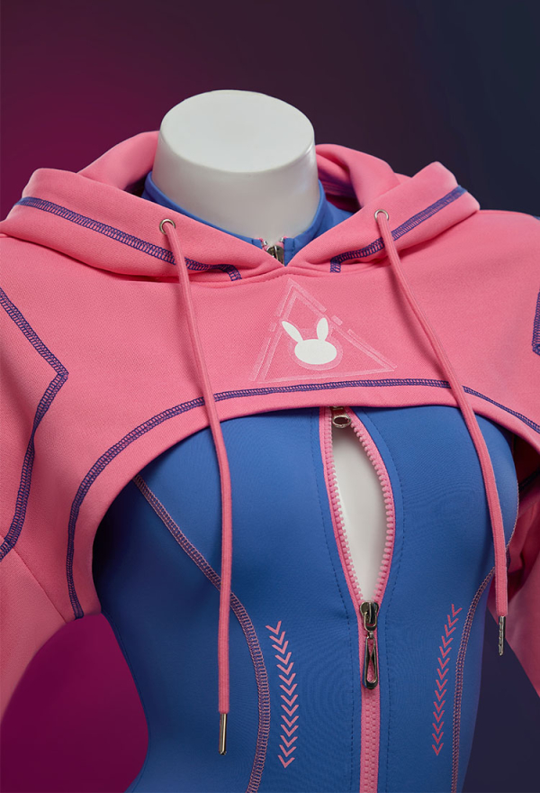 Sexy Lingerie Tight Sportswear Cyber Style Bodysuit with Hooded Short Jacket