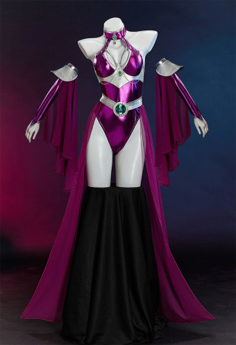 Cosmic Queen Sexy Dancer Dress Set Halterneck Jumpsuit with Gauze Skirt and Sleeves