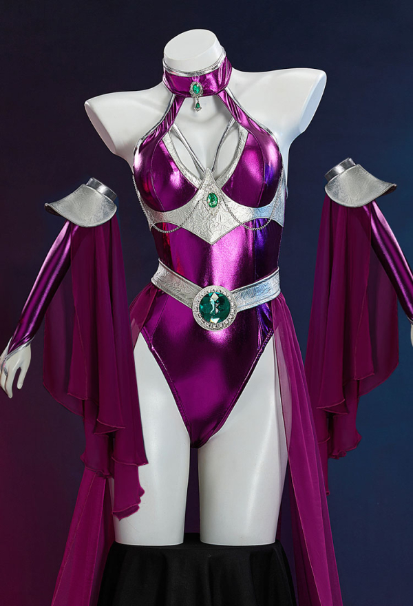 Cosmic Queen Sexy Dancer Dress Set Halterneck Jumpsuit with Gauze Skirt and Sleeves Cosmic Queen Sexy Dancer Dress Set Halterneck Jumpsuit with Gauze Skirt and Sleeves
