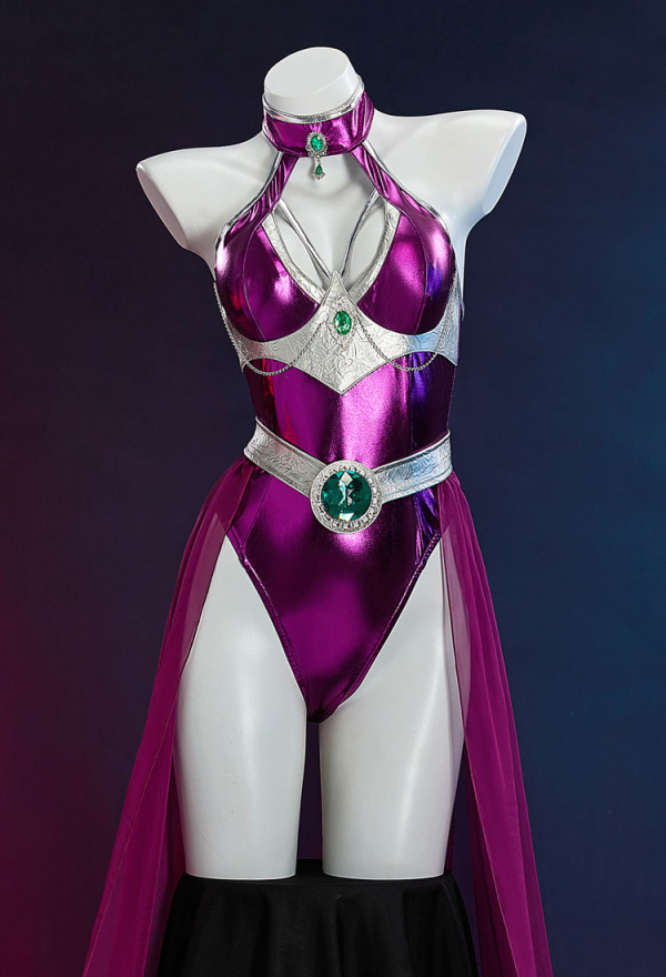Cosmic Queen Sexy Dancer Dress Set Halterneck Jumpsuit with Gauze Skirt and Sleeves Cosmic Queen Sexy Dancer Dress Set Halterneck Jumpsuit with Gauze Skirt and Sleeves