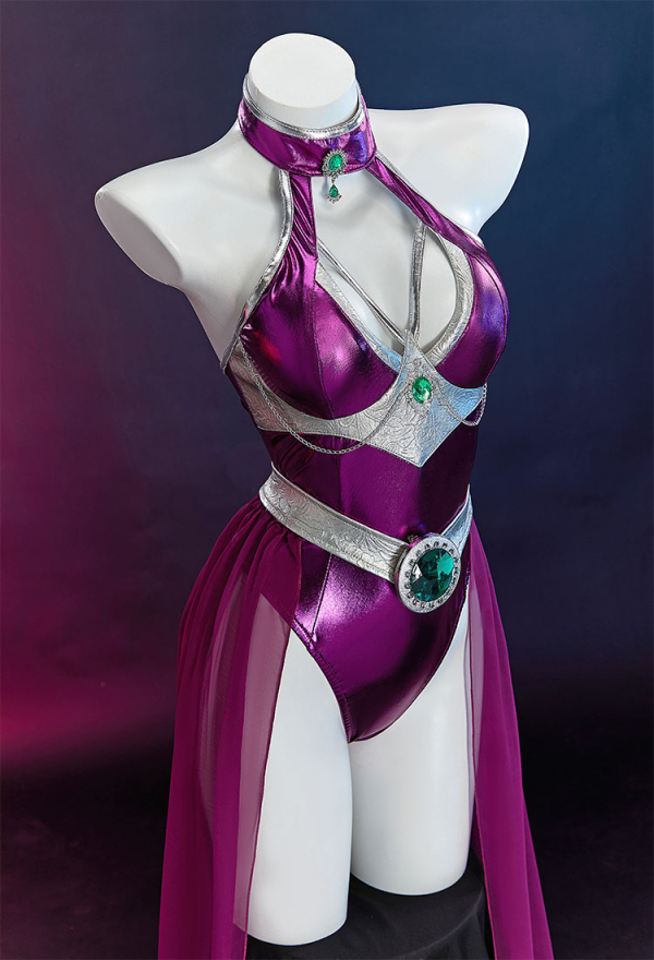 Cosmic Queen Sexy Dancer Dress Set Halterneck Jumpsuit with Gauze Skirt and Sleeves Cosmic Queen Sexy Dancer Dress Set Halterneck Jumpsuit with Gauze Skirt and Sleeves