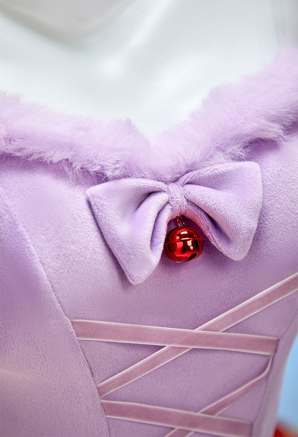 Cute Monster Plush Dress Suit Furry Christmas Dress with Headpiece and Tail