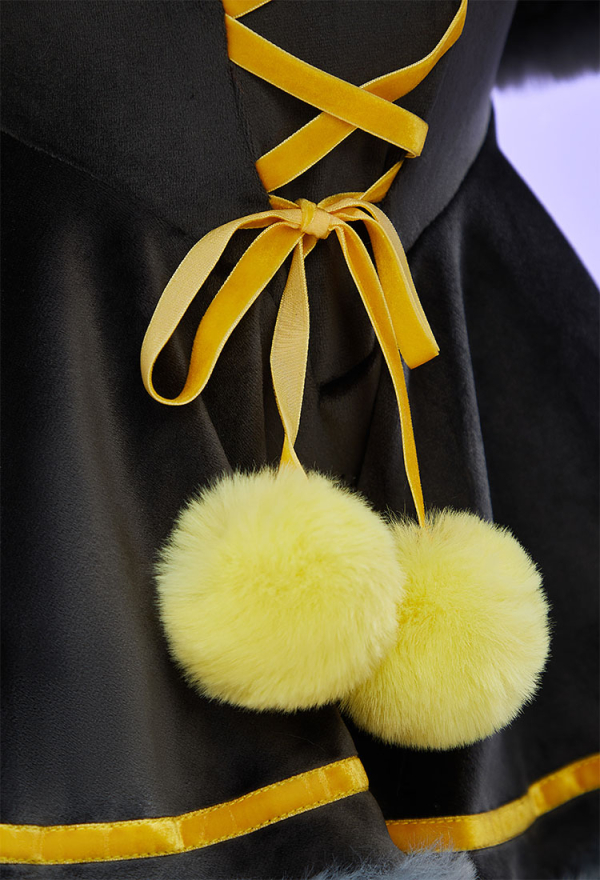 Cute Monster Plush Dress Suit Furry Christmas Dress with Headpiece and Tail