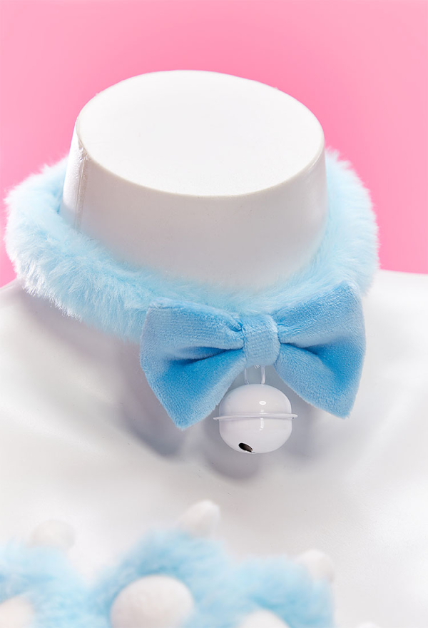 Midnight Meow Sexy Cosplay Set Winter Plush Cute Cat Paw Top and T-Back with Tail