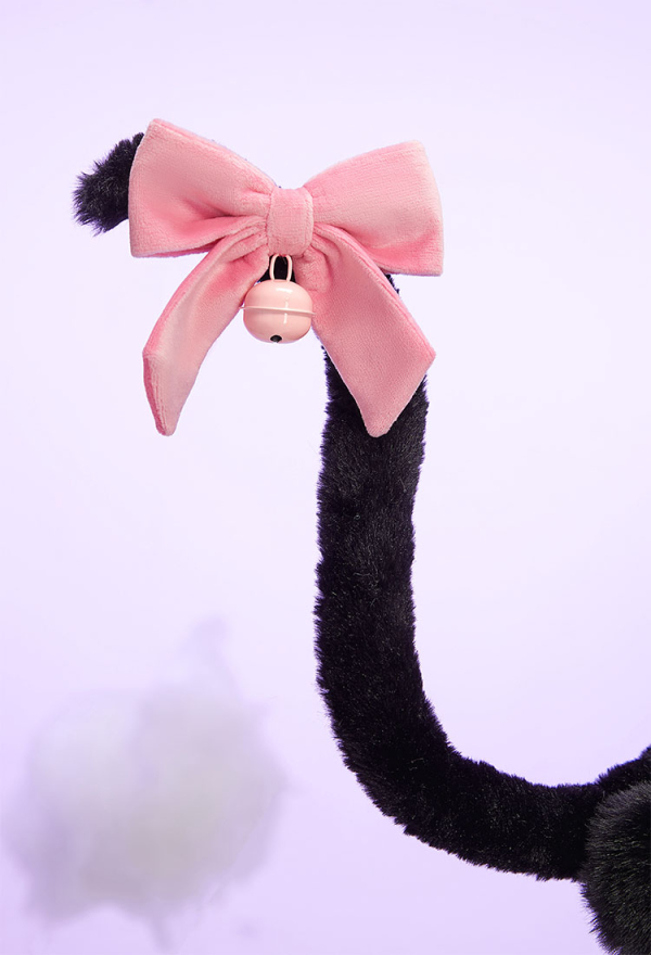 Midnight Meow Sexy Cosplay Set Winter Plush Cute Cat Paw Top and T-Back with Tail