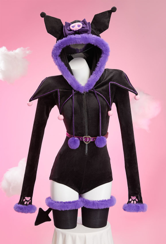 Anime Doll derivative sexy plush homewear cute romper with tail and belt