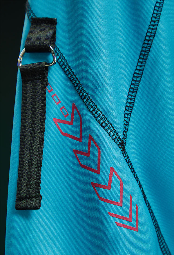 Cyber Style Tight Sportswear Jumpsuit with Hooded Short Jacket and Headdress