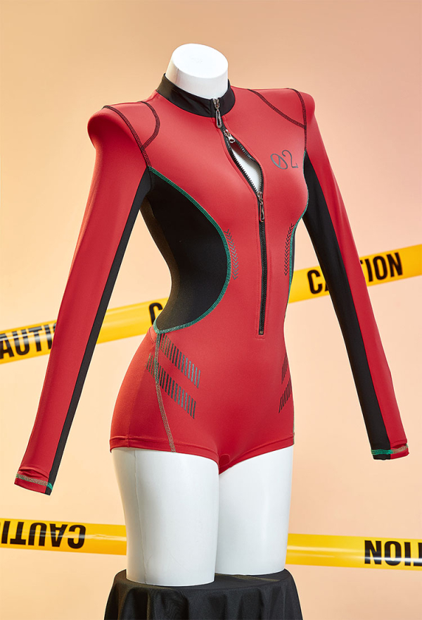 Cyber Style Sportswear Tight Bodysuit with Hooded Short Jacket