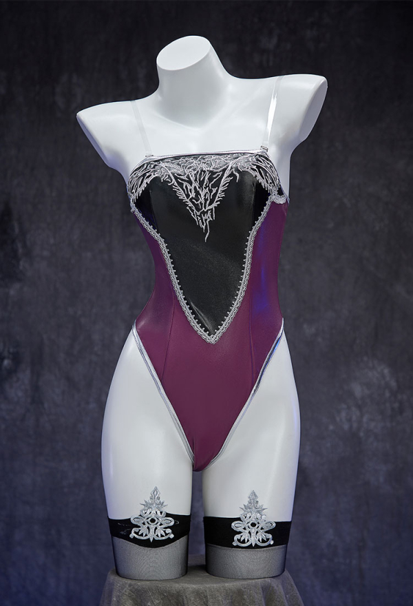 Video Game Recluse Derivative Sexy Cosplay Set Off-the-shoulder Bodysuit with Skirt and Hat Video Game Recluse Derivative Sexy Cosplay Set Off-the-shoulder Bodysuit with Skirt and Hat