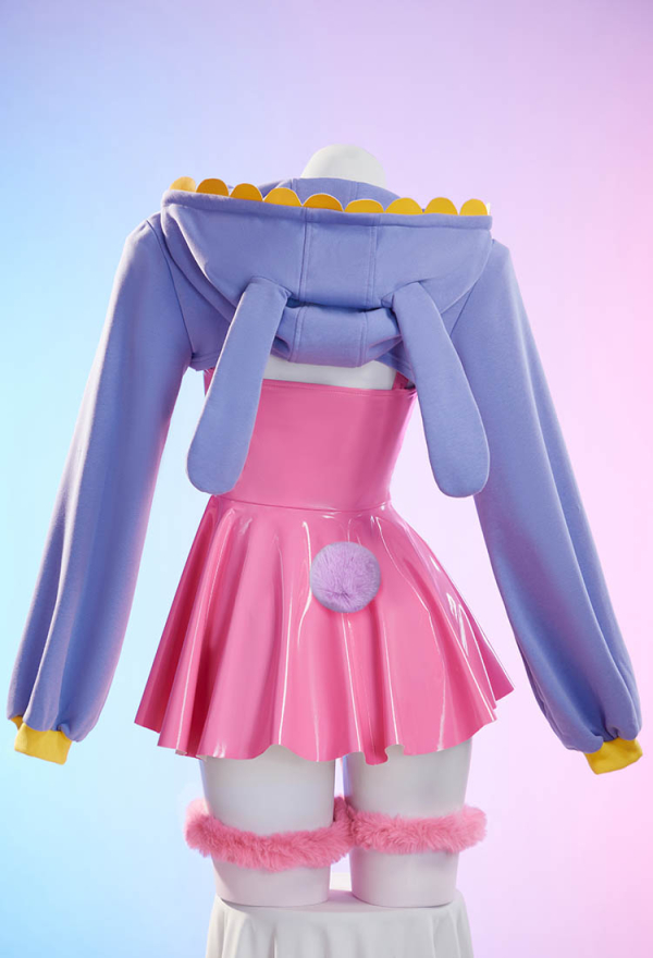 Halloween Cosplay Costume Suit Suspender Dress with Short Hooded Jacket and Gloves Halloween Cosplay Costume Suit Suspender Dress with Short Hooded Jacket and Gloves