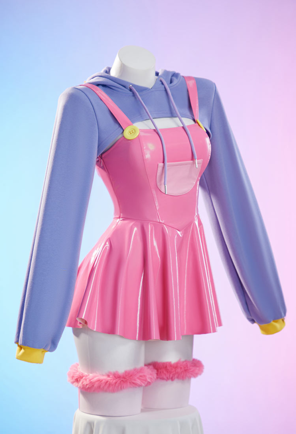 Halloween Cosplay Costume Suit Suspender Dress with Short Hooded Jacket and Gloves Halloween Cosplay Costume Suit Suspender Dress with Short Hooded Jacket and Gloves