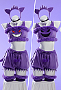 Purple Ghost Sexy Plush Homewear Crop Top and Shorts with Hairband Tail