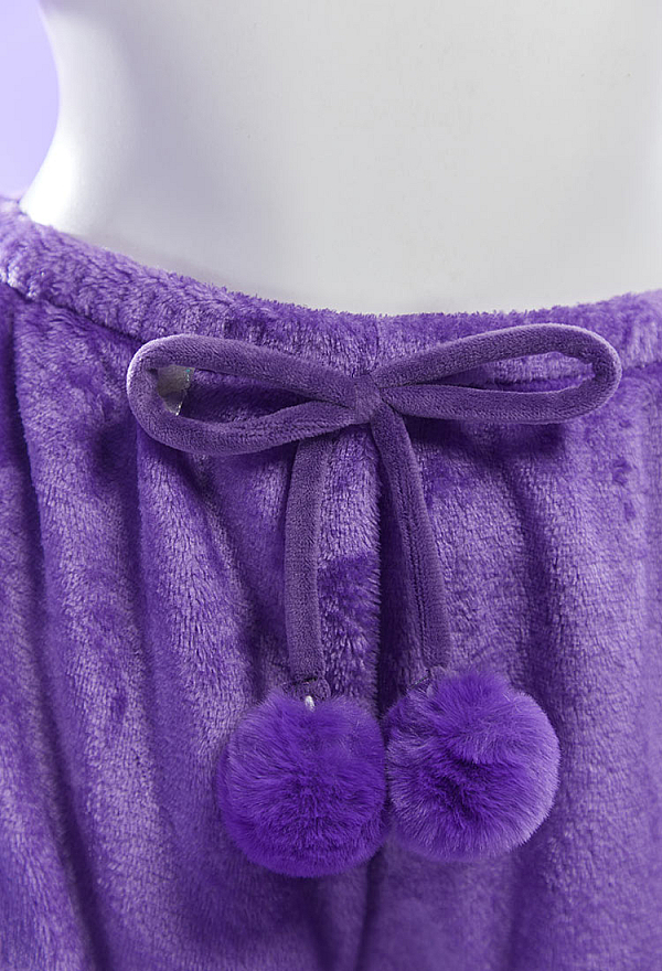 Purple Ghost Sexy Plush Homewear Crop Top and Shorts with Hairband Tail Purple Ghost Sexy Plush Homewear Crop Top and Shorts with Hairband Tail