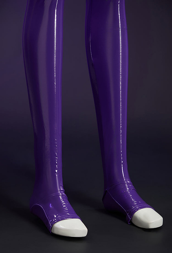 Purple Ghost Sexy Cosplay Costume Bodysuit with Plush High Cutout Hoodie Furry Paws and Tail Purple Ghost Sexy Cosplay Costume Bodysuit with Plush High Cutout Hoodie Furry Paws and Tail
