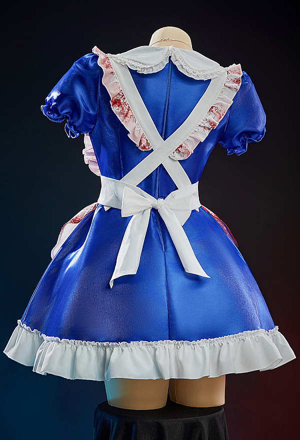 Vengeance in Wonderland Halloween Costume Puff-sleeved Dress with Bloodstain Print Apron and Stockings Vengeance in Wonderland Halloween Costume Puff-sleeved Dress with Bloodstain Print Apron and Stockings