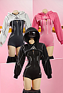 Cyber-Style Tight Sportswear Yoga Outfit Long-Sleeved Zipper Bodysuit