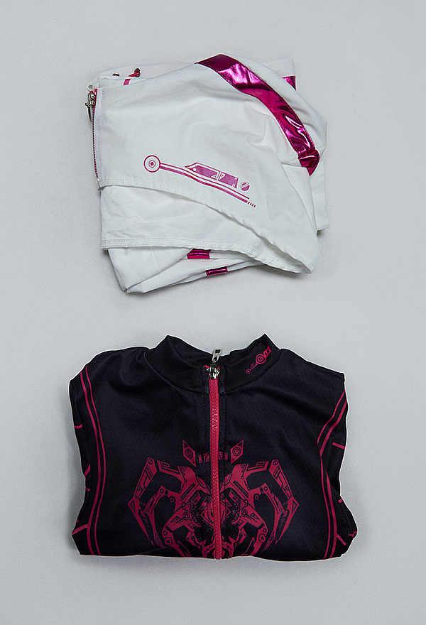 Cyberpunk Style Spider Print Sportswear Yoga Outfit Long-sleeved Zip-up Bodysuit with Short Jacket Cyberpunk Style Spider Print Sportswear Yoga Outfit Long-sleeved Zip-up Bodysuit with Short Jacket