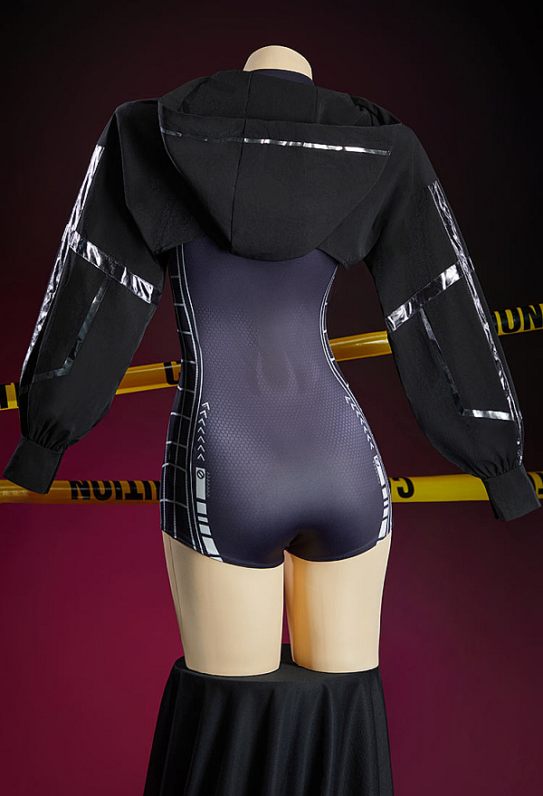 Cyberpunk Style Spider Print Sportswear Yoga Outfit Long-sleeved Zip-up Bodysuit with Short Jacket Cyberpunk Style Spider Print Sportswear Yoga Outfit Long-sleeved Zip-up Bodysuit with Short Jacket